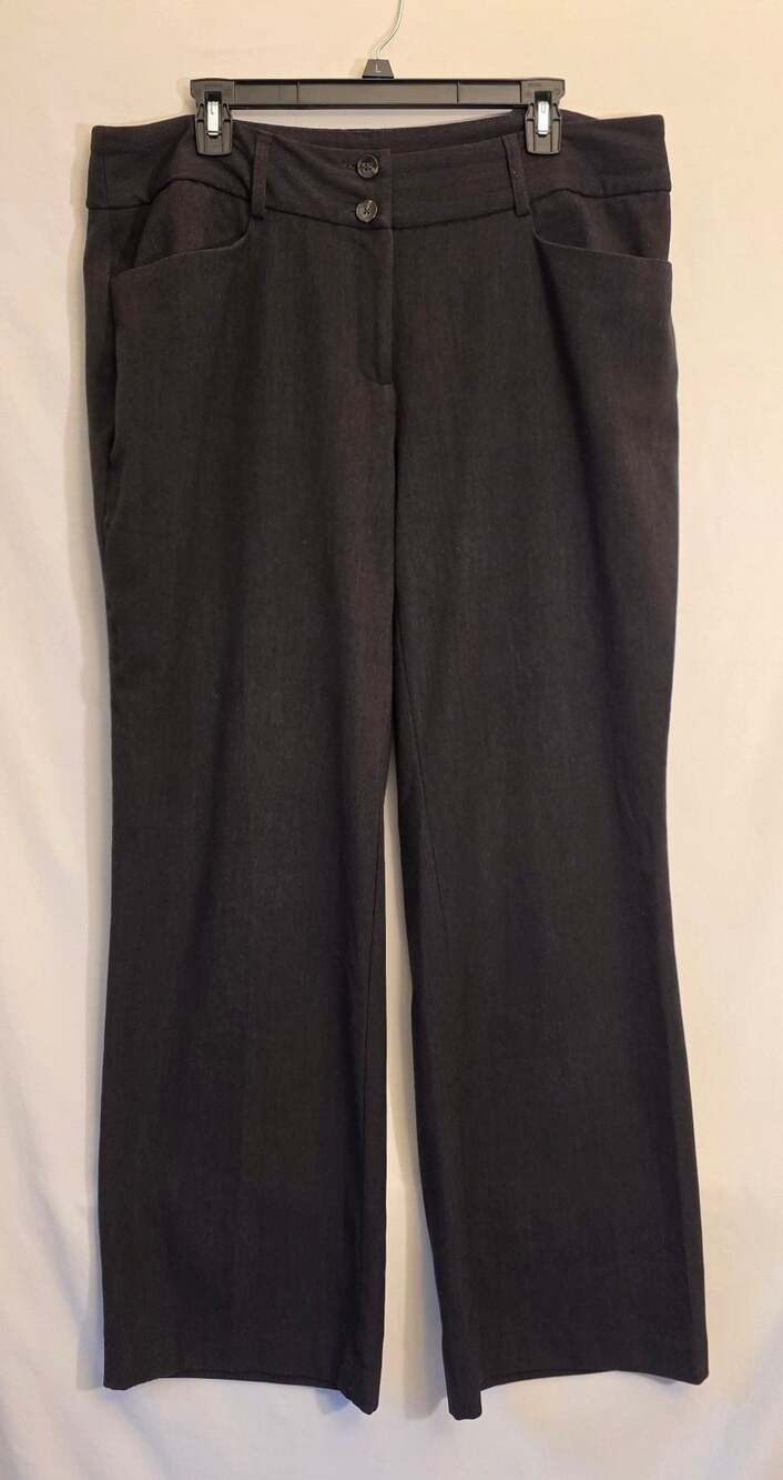 Alfani Dress Pants Size 14W Charcoal Gray Career Slacks